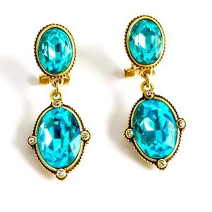 Heidi Daus “Eye Of The Sea” Turquoise drop earrings